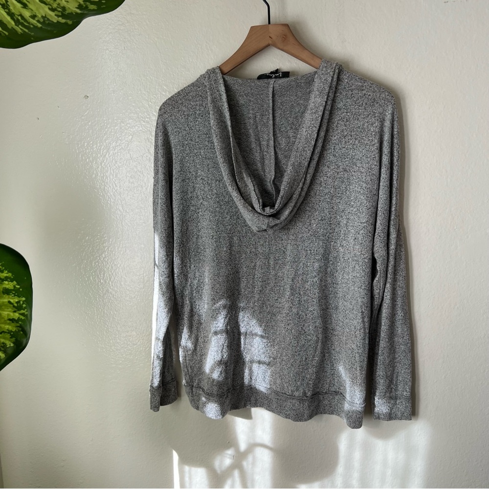 Lulus | Slow Motion Heather Grey Lace-Up Hoodie View 4